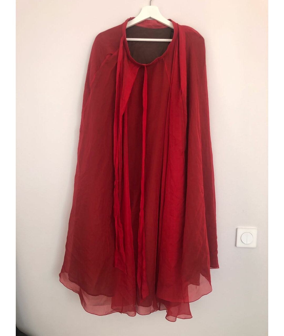A LA RUSSE Бордовая шелковая юбка макси, фото 5