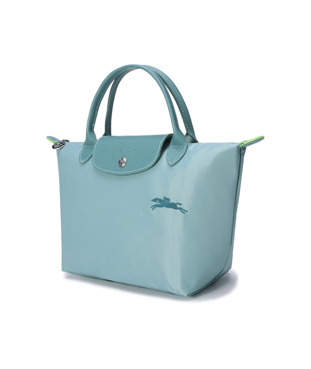 LONGCHAMP Голубая тканевая сумка с короткими ручками, фото 2