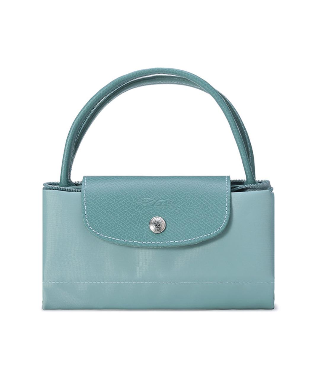 LONGCHAMP Голубая тканевая сумка с короткими ручками, фото 7