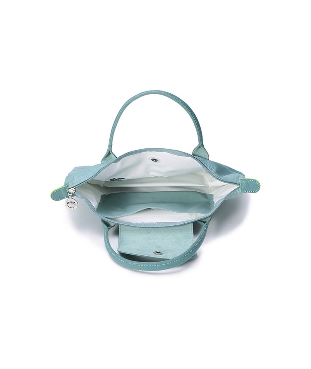 LONGCHAMP Голубая тканевая сумка с короткими ручками, фото 6