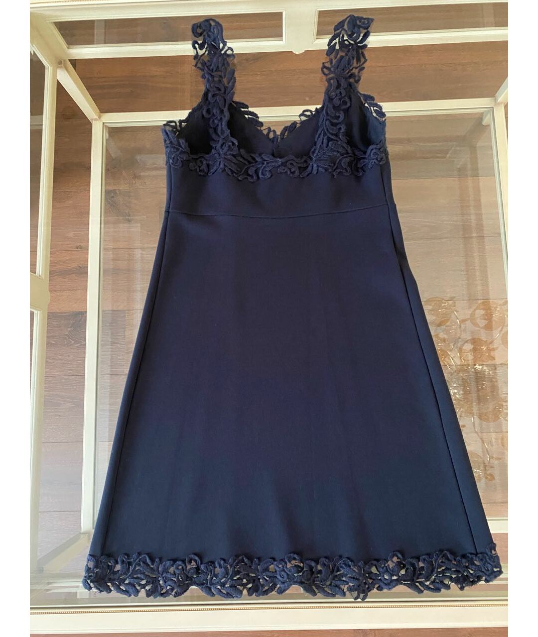 ERMANNO SCERVINO Темно-синее вискозное коктейльное платье, фото 2