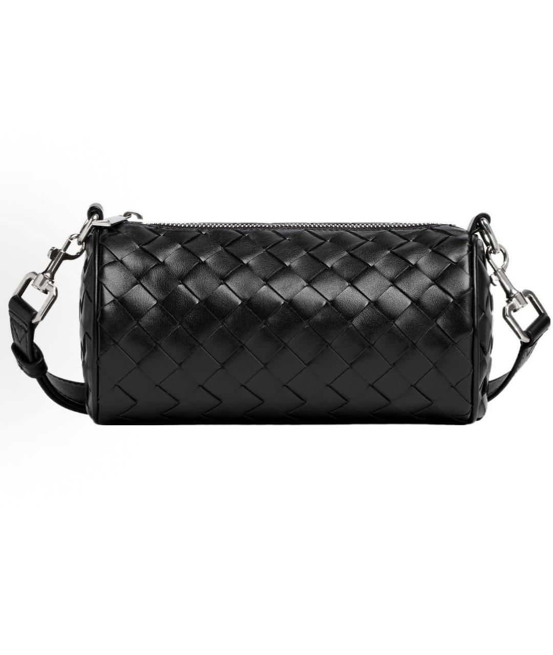 BOTTEGA VENETA Черная кожаная сумка на плечо, фото 5