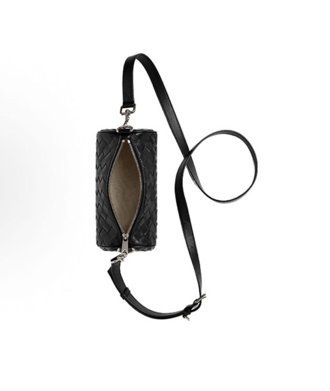BOTTEGA VENETA Черная кожаная сумка на плечо, фото 3