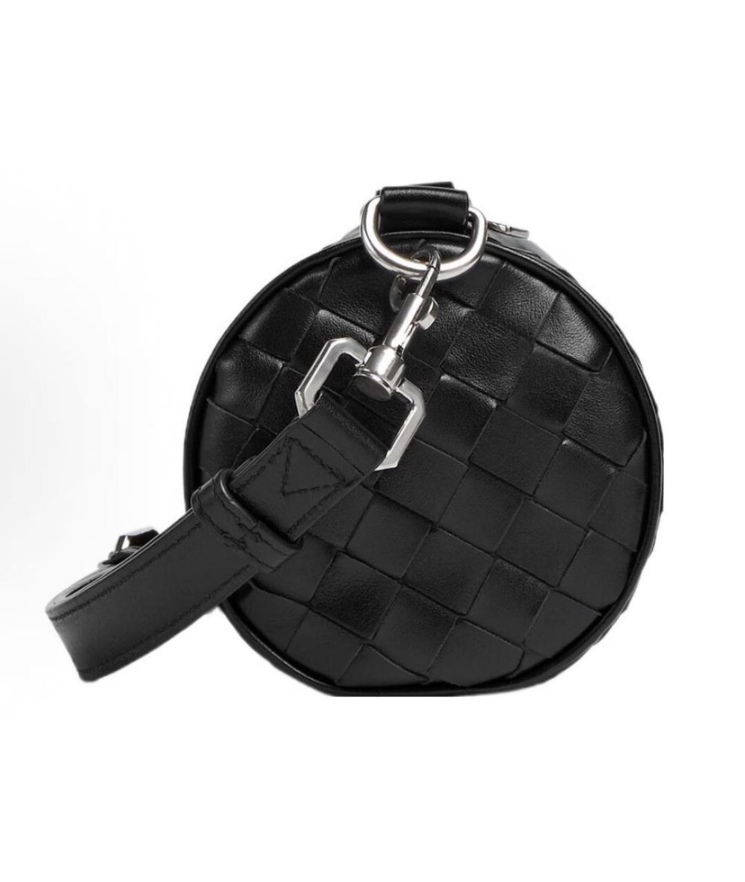 BOTTEGA VENETA Черная кожаная сумка на плечо, фото 2