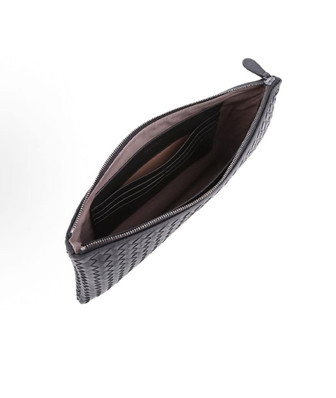 BOTTEGA VENETA Черная кожаная папка для документов, фото 3