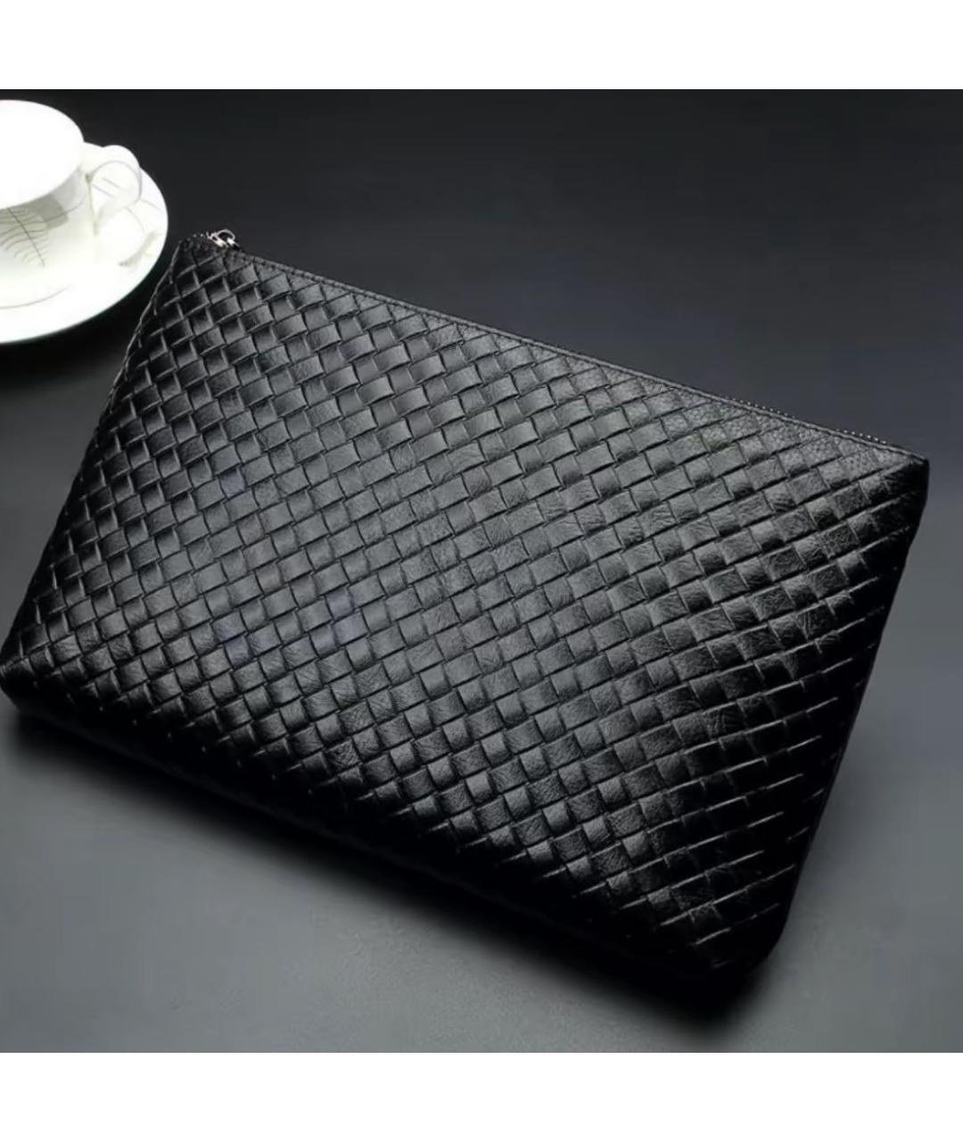 BOTTEGA VENETA Черная кожаная папка для документов, фото 6