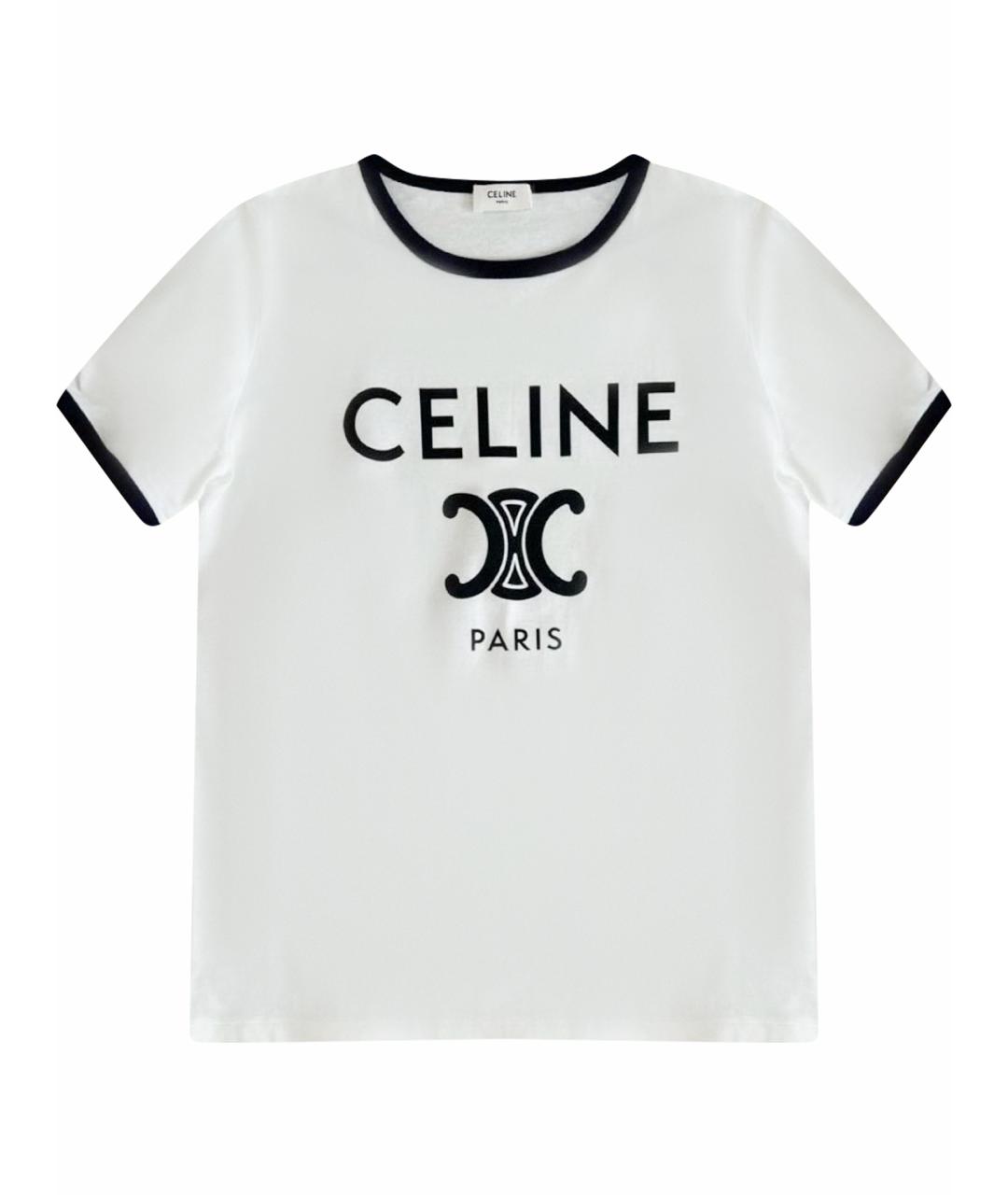 CELINE Белая хлопковая футболка, фото 1