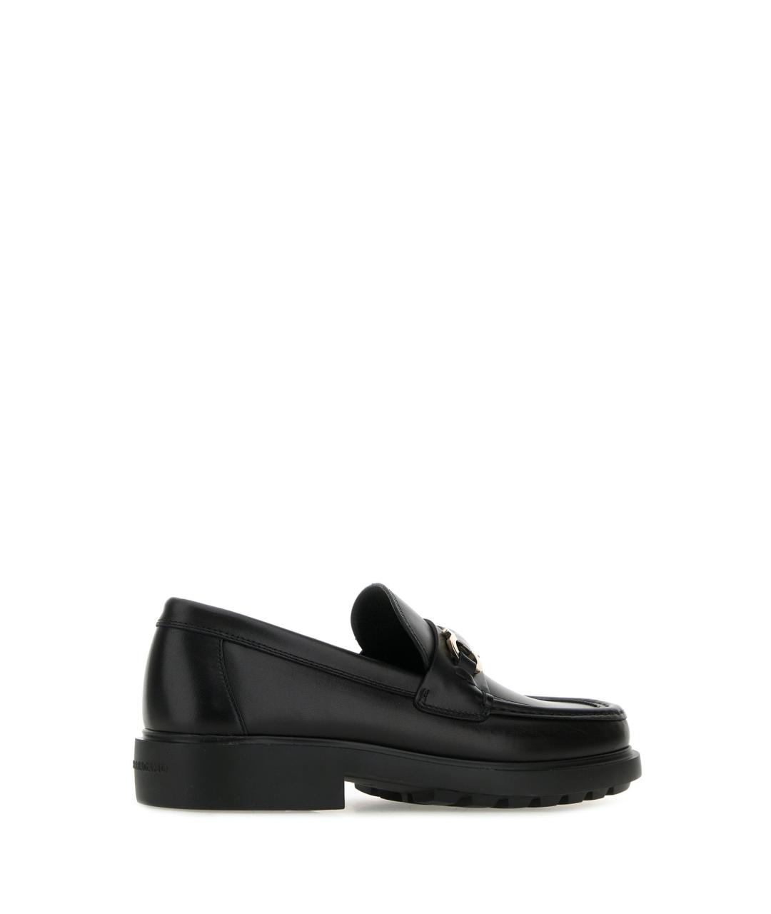 FERRAGAMO Черные кожаные лоферы, фото 3