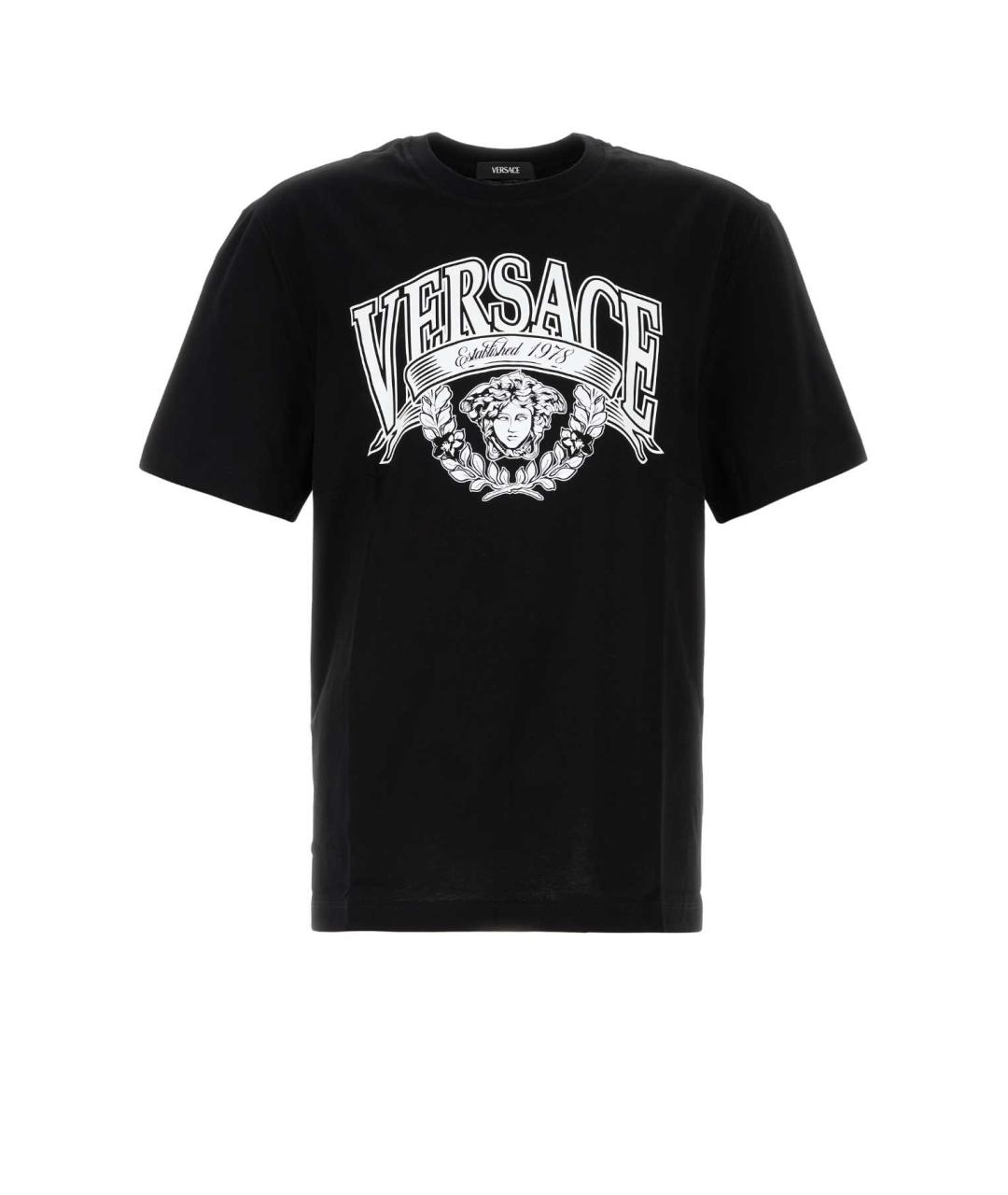 VERSACE Черная хлопковая футболка, фото 1