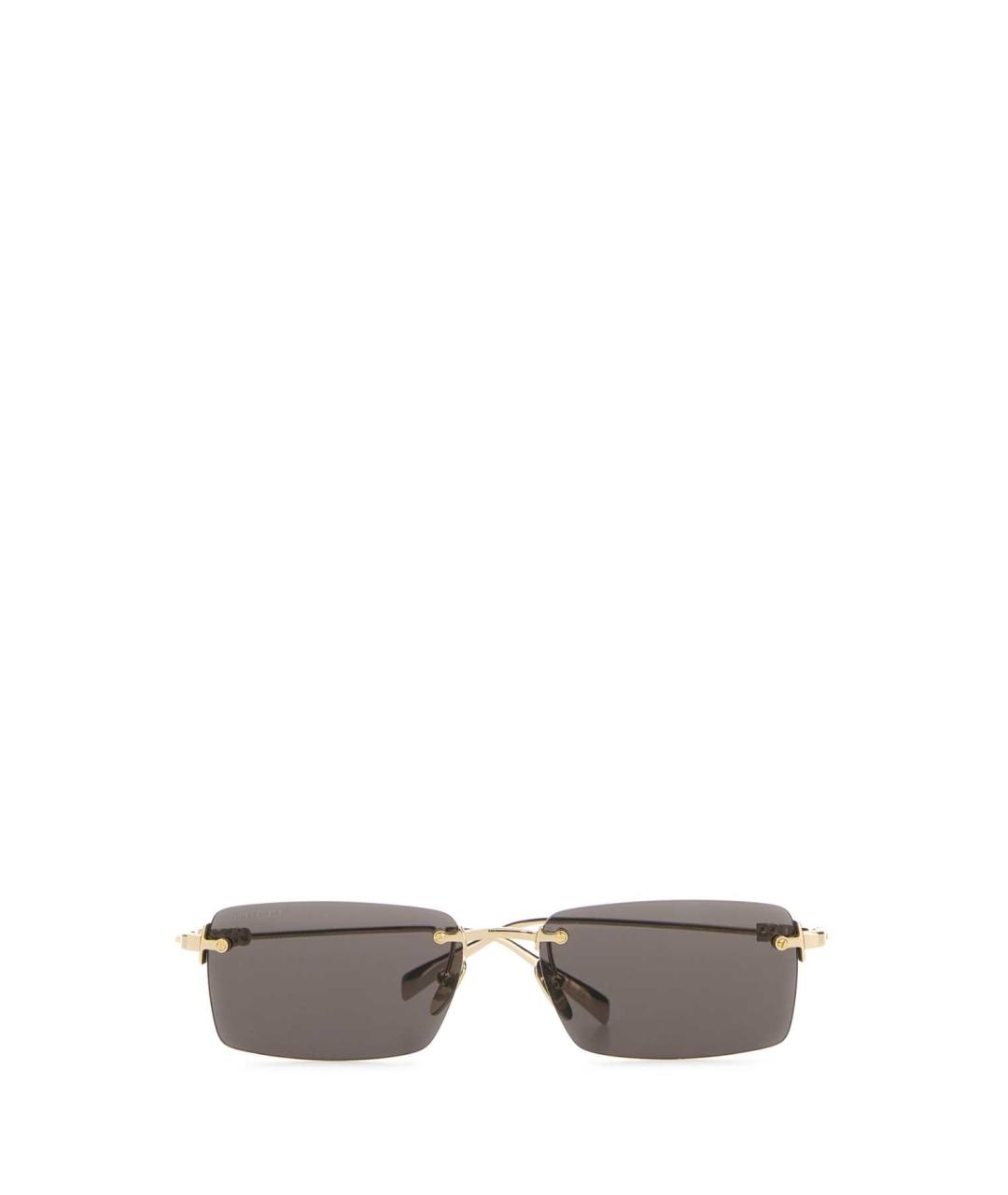 GUCCI Золотые металлические солнцезащитные очки, фото 2