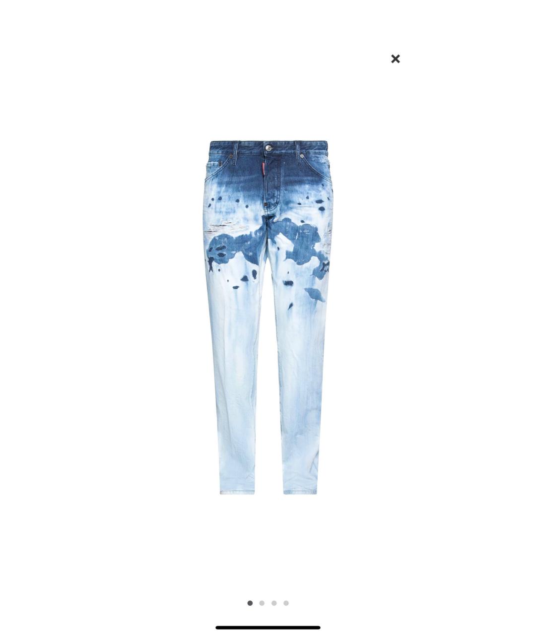 DSQUARED2 Голубые хлопковые джинсы скинни, фото 5
