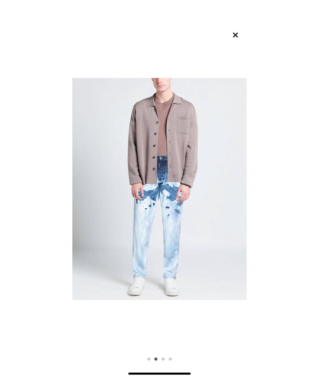 DSQUARED2 Голубые хлопковые джинсы скинни, фото 2