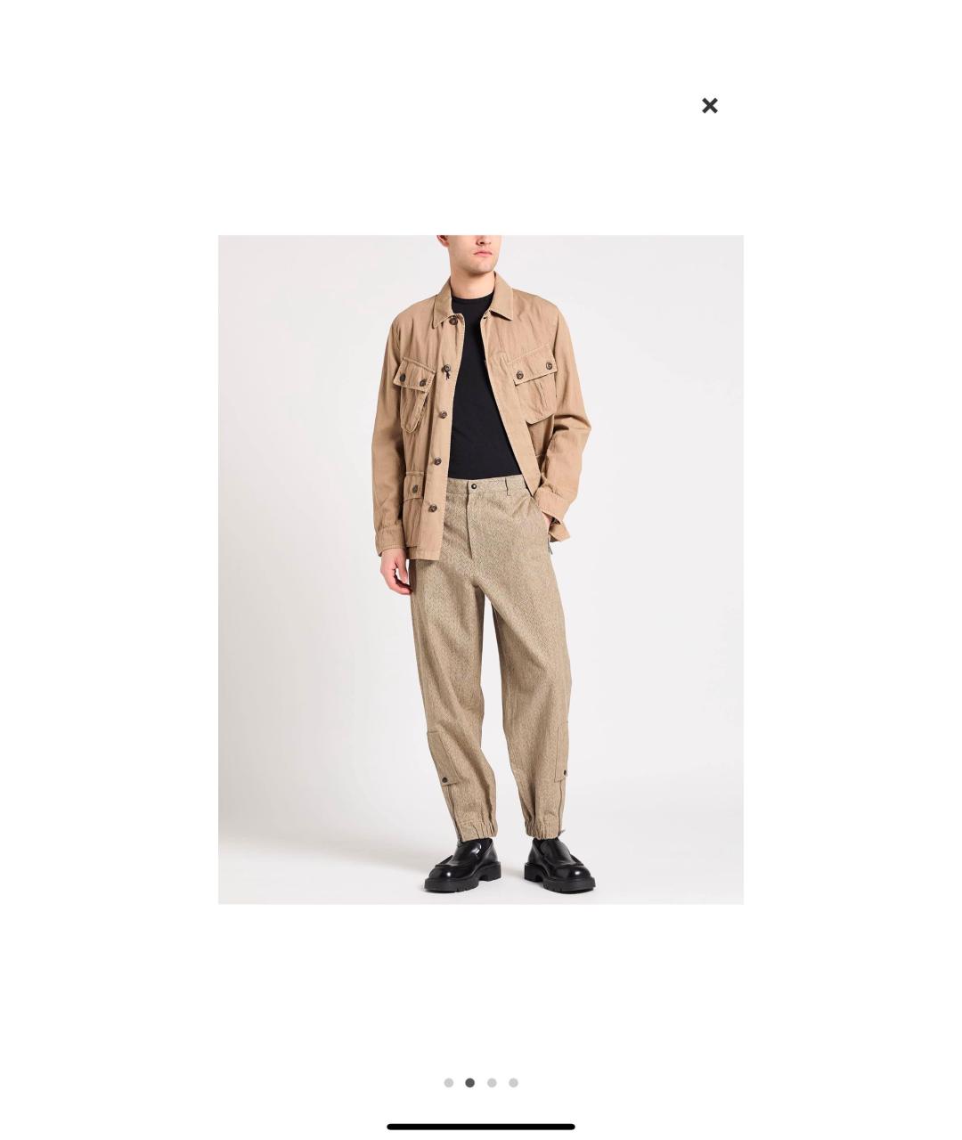 EMPORIO ARMANI Бежевые льняные повседневные брюки, фото 2