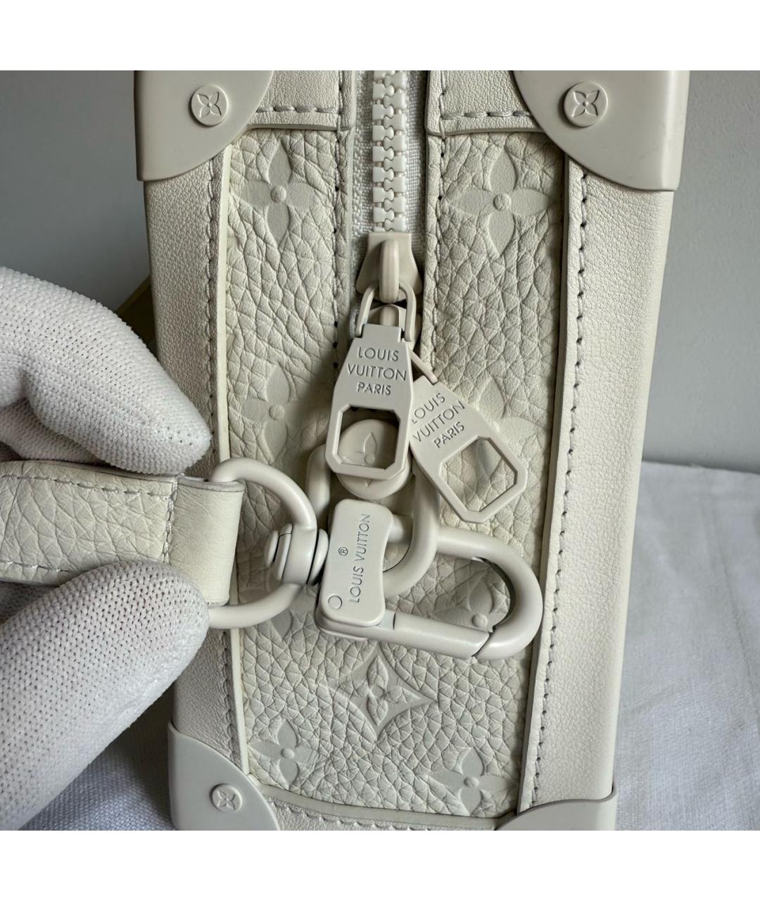 LOUIS VUITTON Белая кожаная сумка через плечо, фото 4