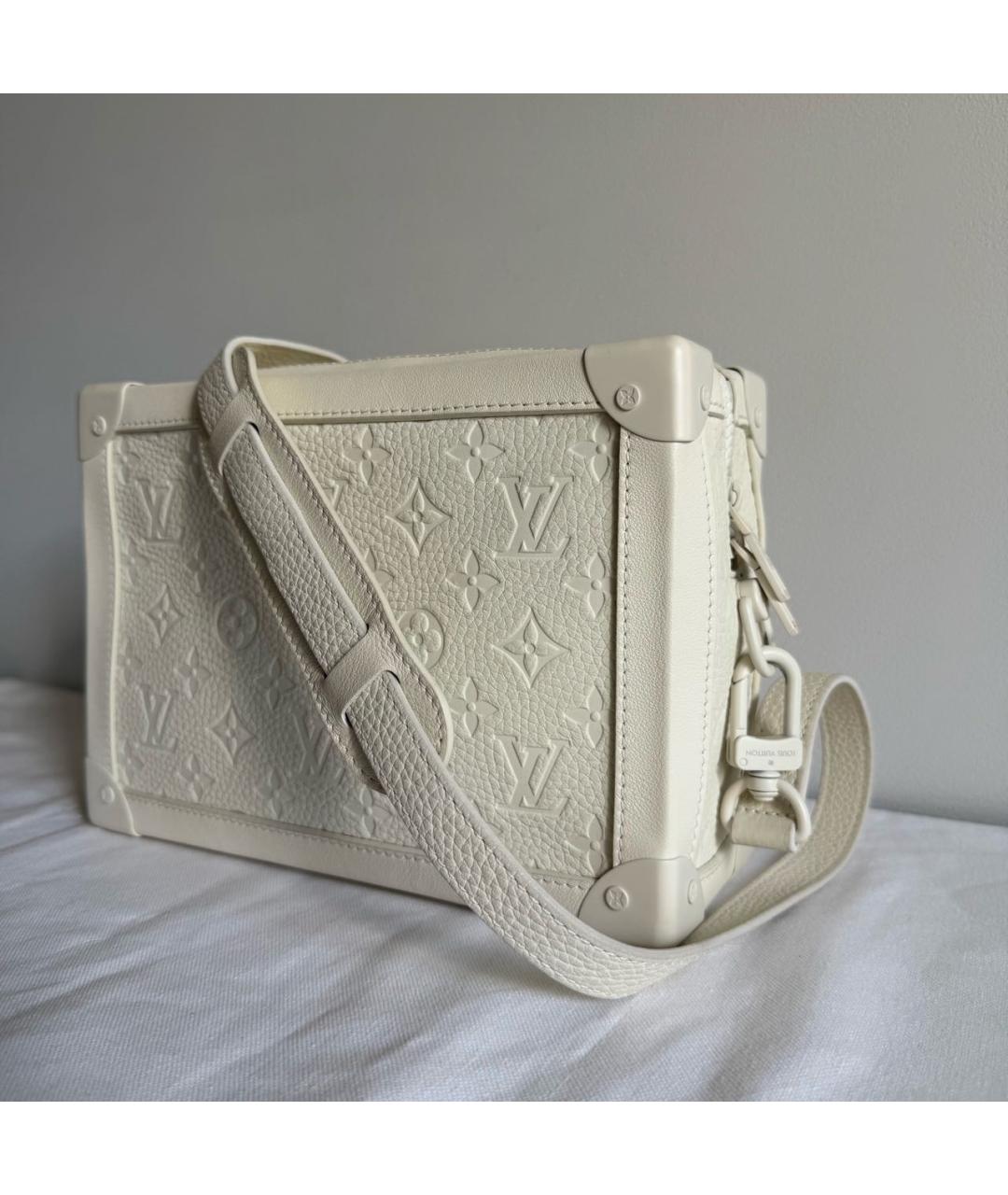 LOUIS VUITTON Белая кожаная сумка через плечо, фото 3