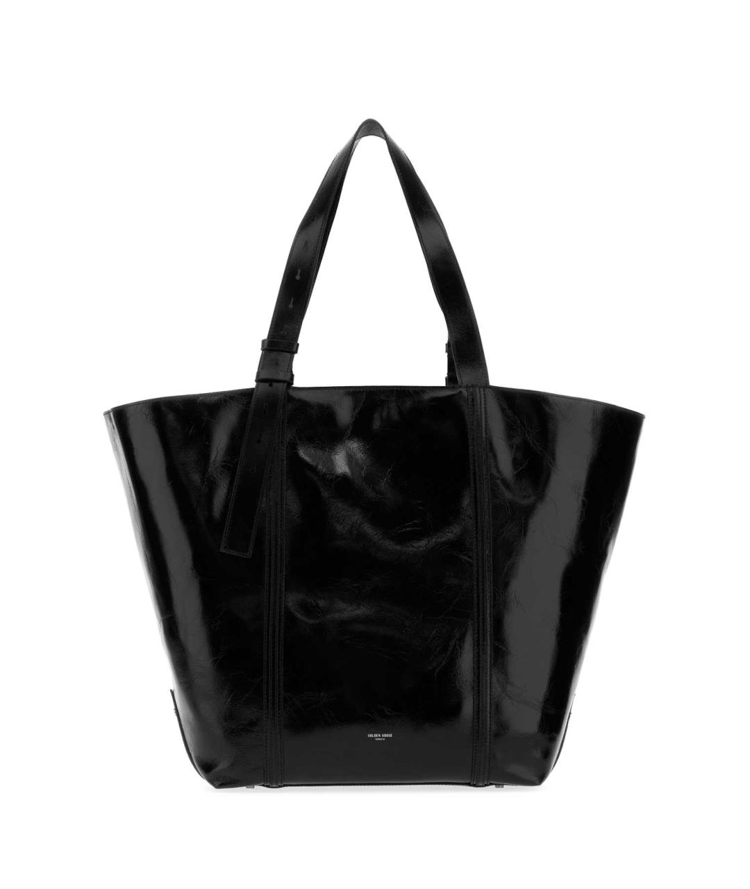 GOLDEN GOOSE DELUXE BRAND Черная сумка тоут из лакированной кожи, фото 1