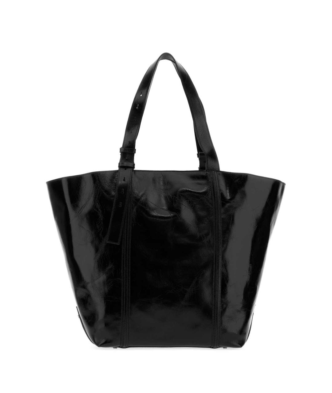 GOLDEN GOOSE DELUXE BRAND Черная сумка тоут из лакированной кожи, фото 3