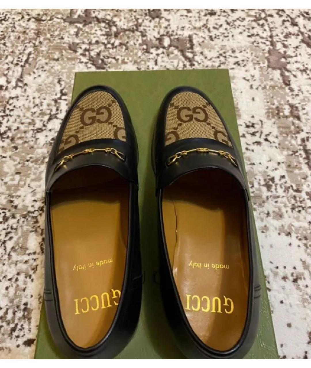 GUCCI Черные кожаные лоферы, фото 3