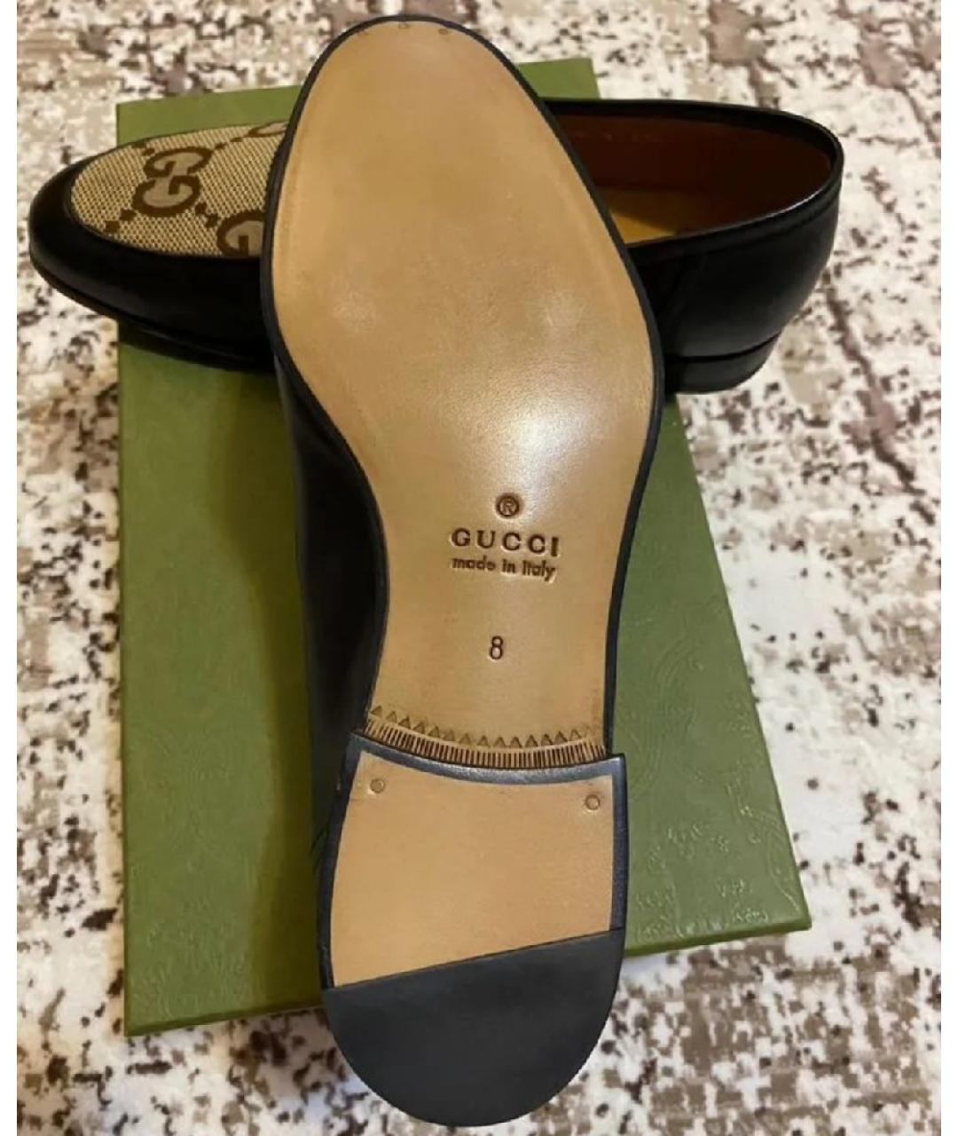 GUCCI Черные кожаные лоферы, фото 4