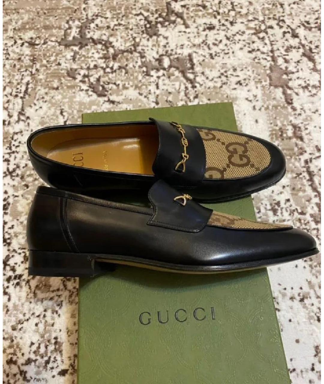 GUCCI Черные кожаные лоферы, фото 5