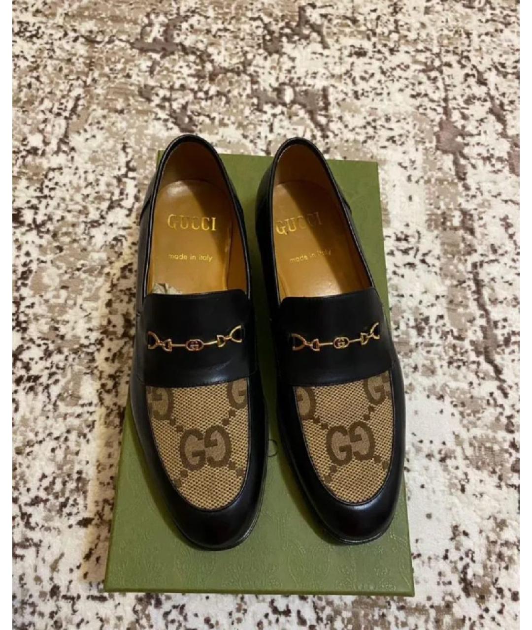 GUCCI Черные кожаные лоферы, фото 2