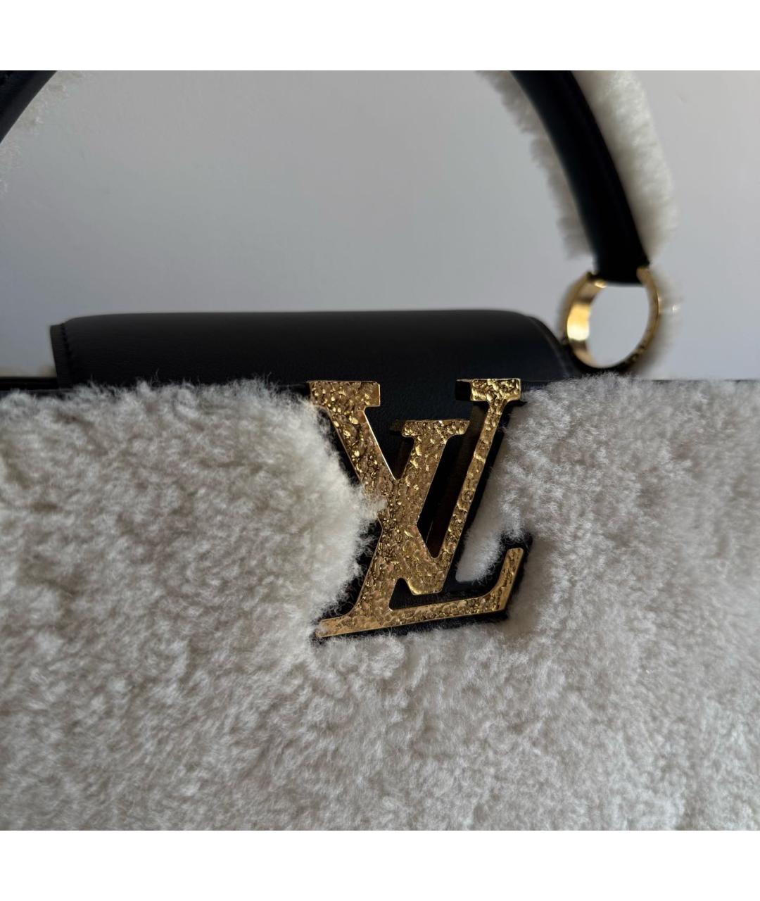 LOUIS VUITTON Бежевая меховая сумка с короткими ручками, фото 6