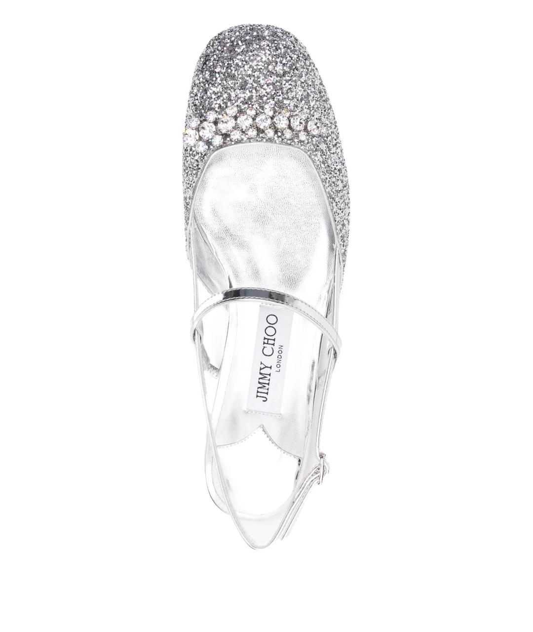 JIMMY CHOO Серебряные балетки, фото 4