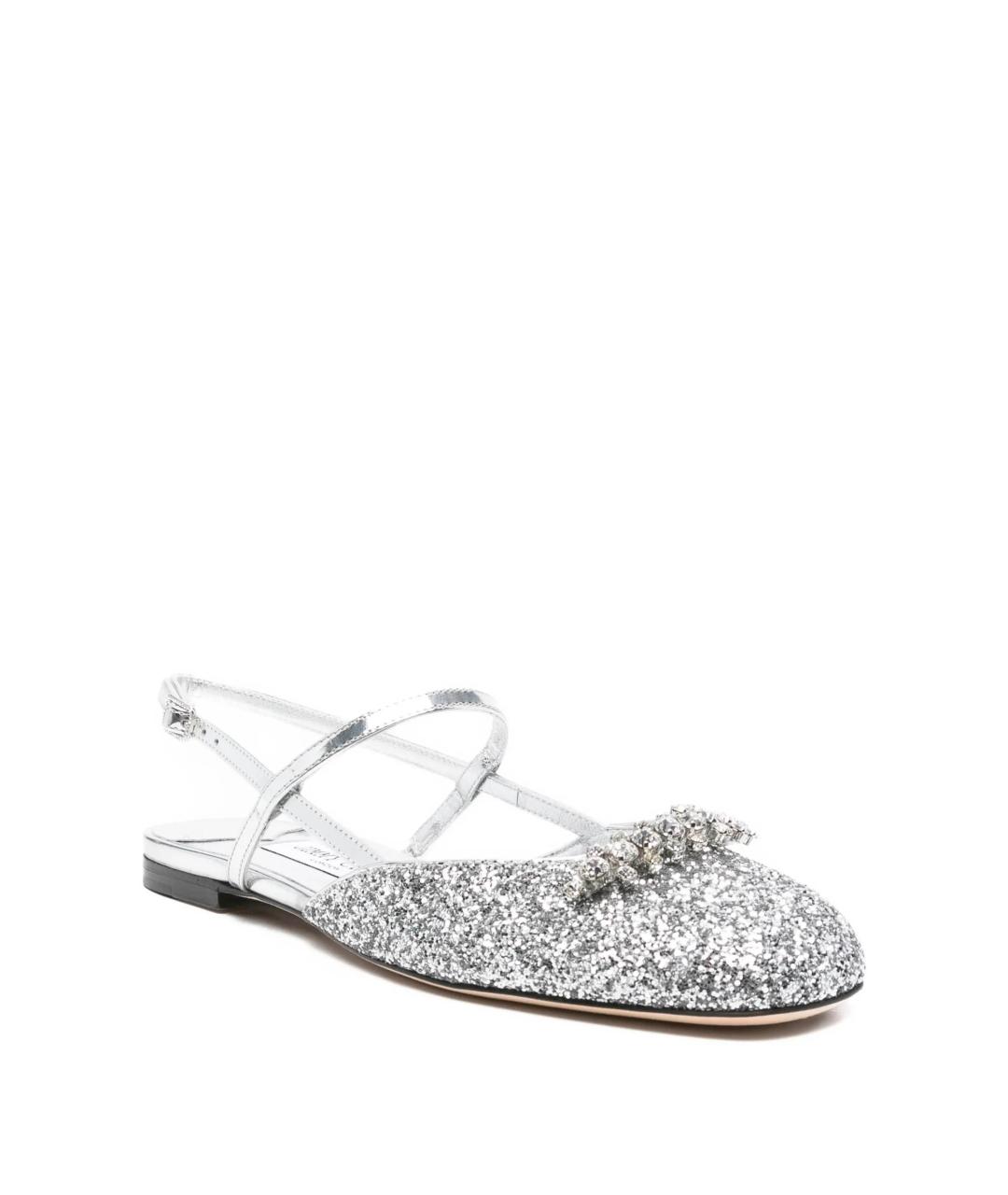JIMMY CHOO Серебряные балетки, фото 2