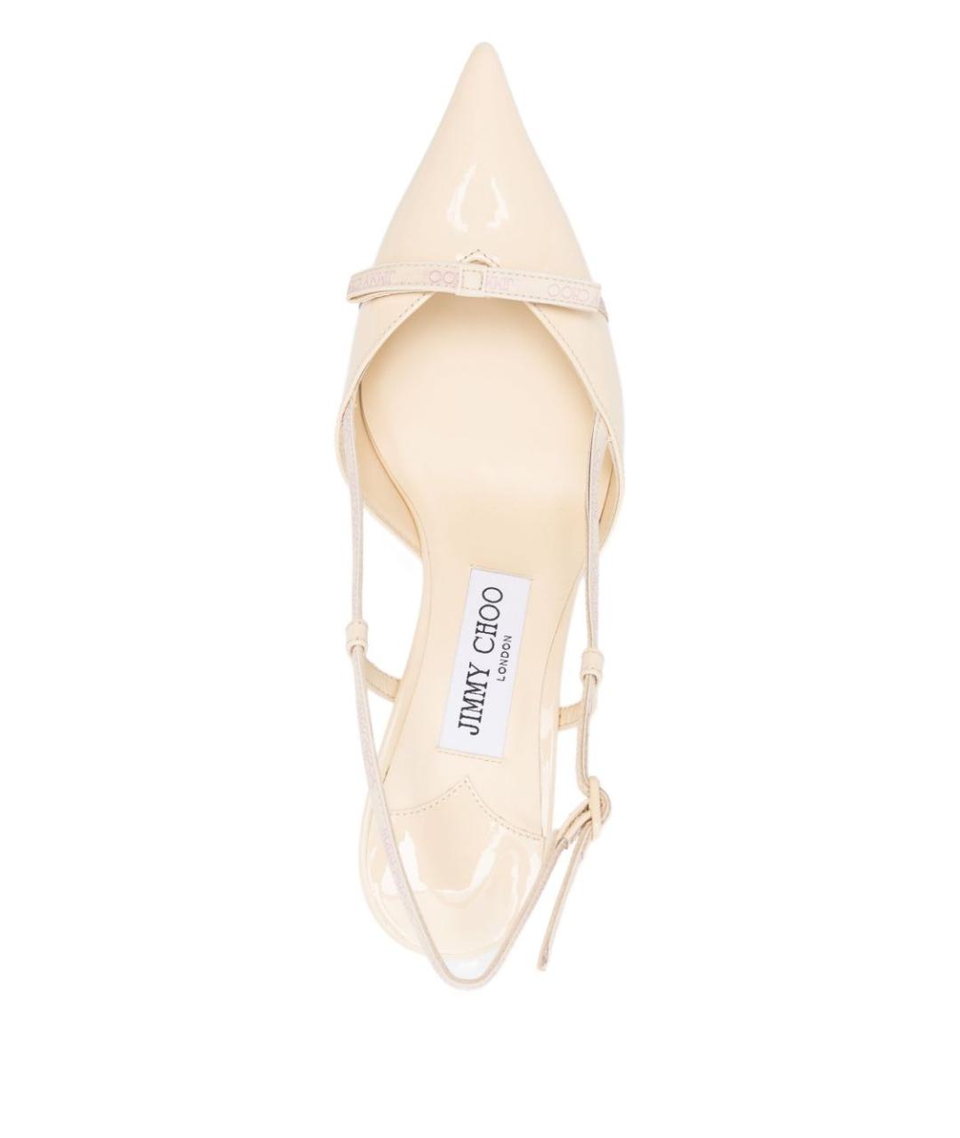 JIMMY CHOO Бежевые кожаные туфли, фото 3