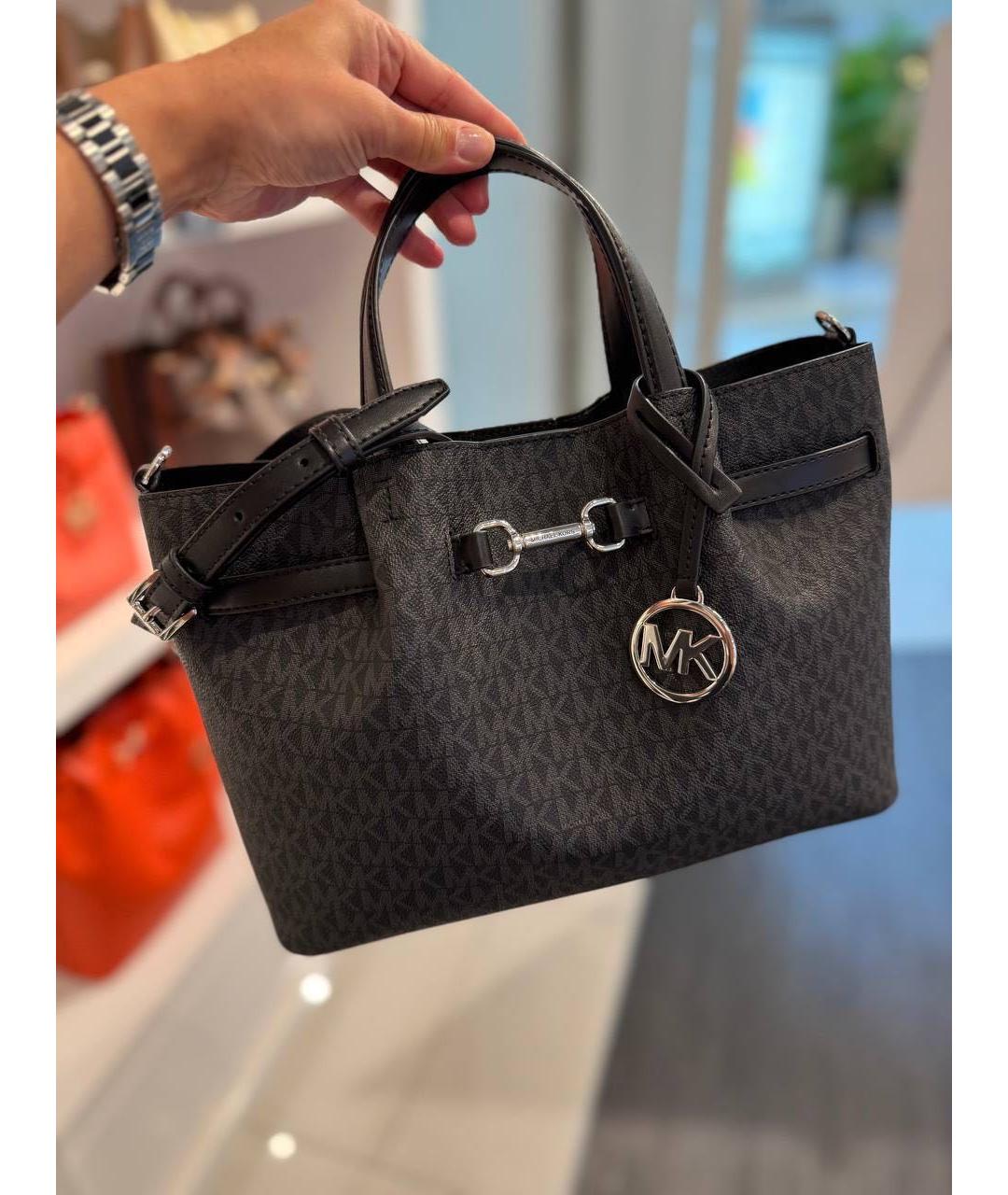 MICHAEL KORS Черная кожаная сумка тоут, фото 4