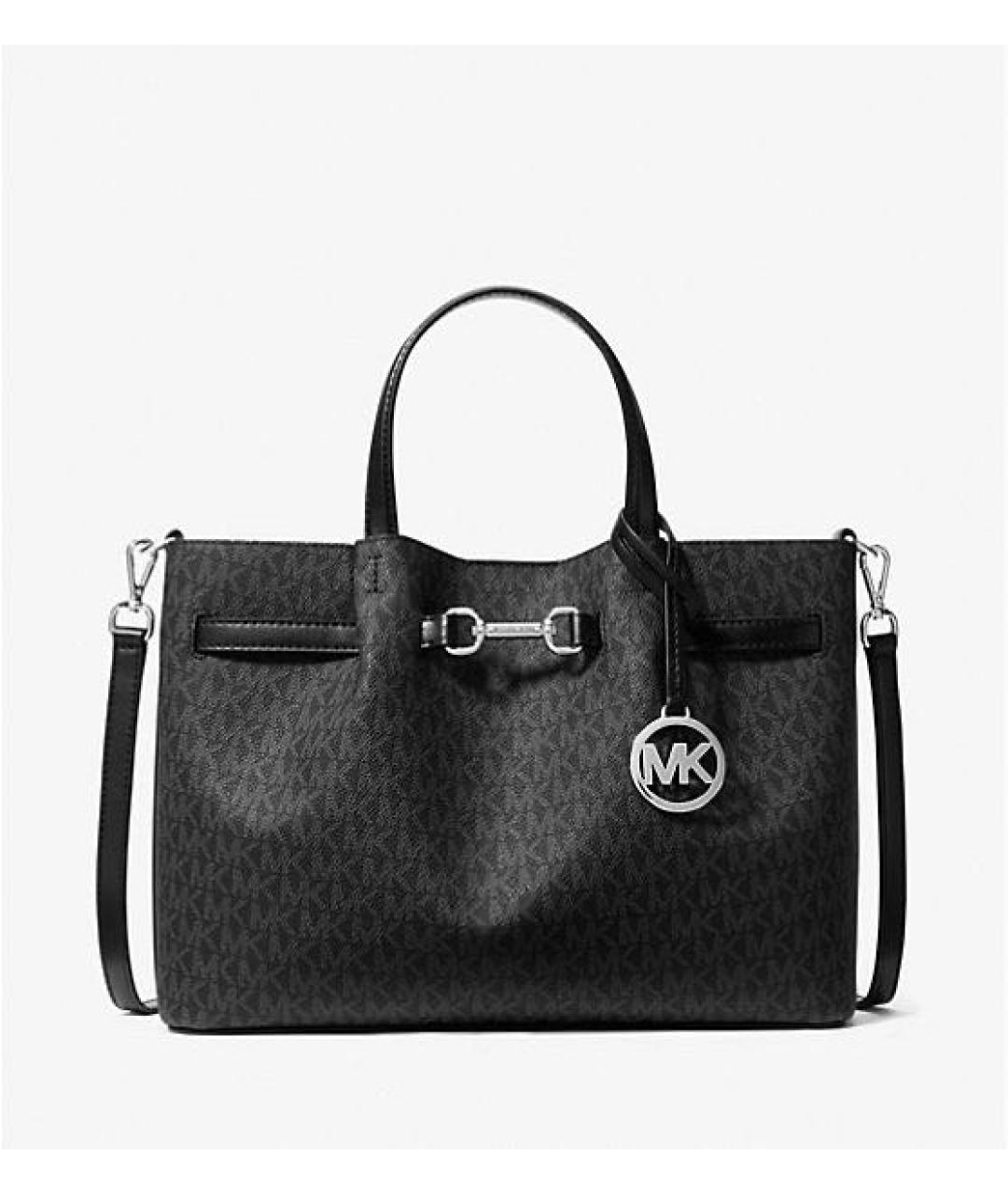 MICHAEL KORS Черная кожаная сумка тоут, фото 5