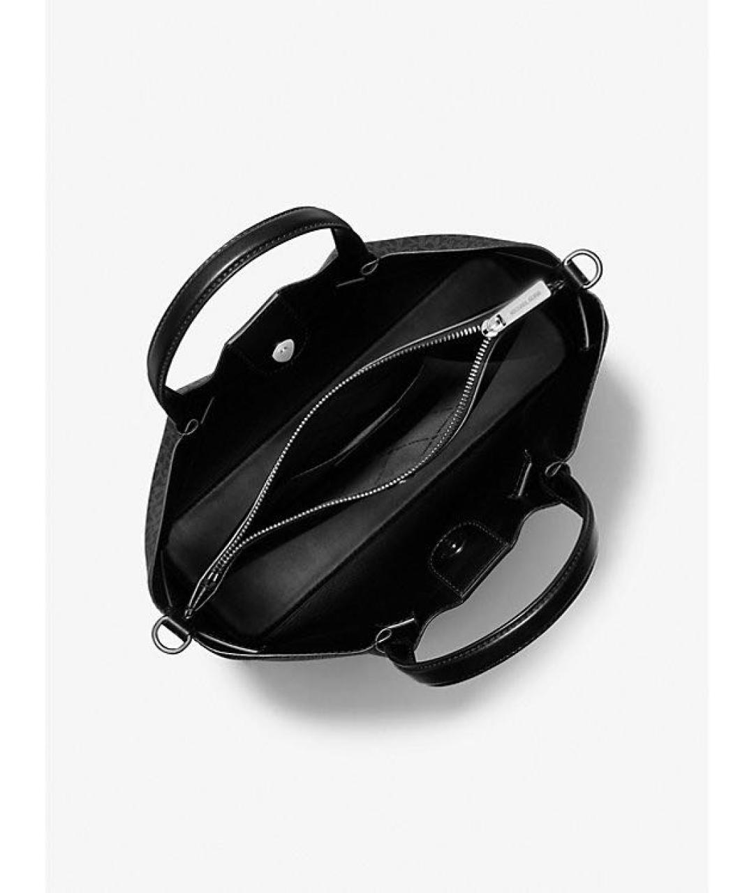 MICHAEL KORS Черная кожаная сумка тоут, фото 2