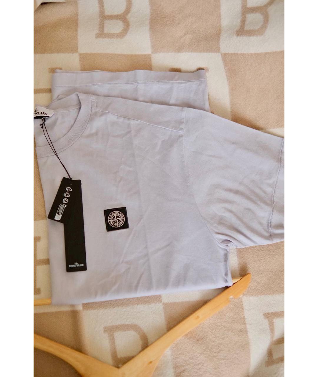 STONE ISLAND Серая хлопковая футболка, фото 6