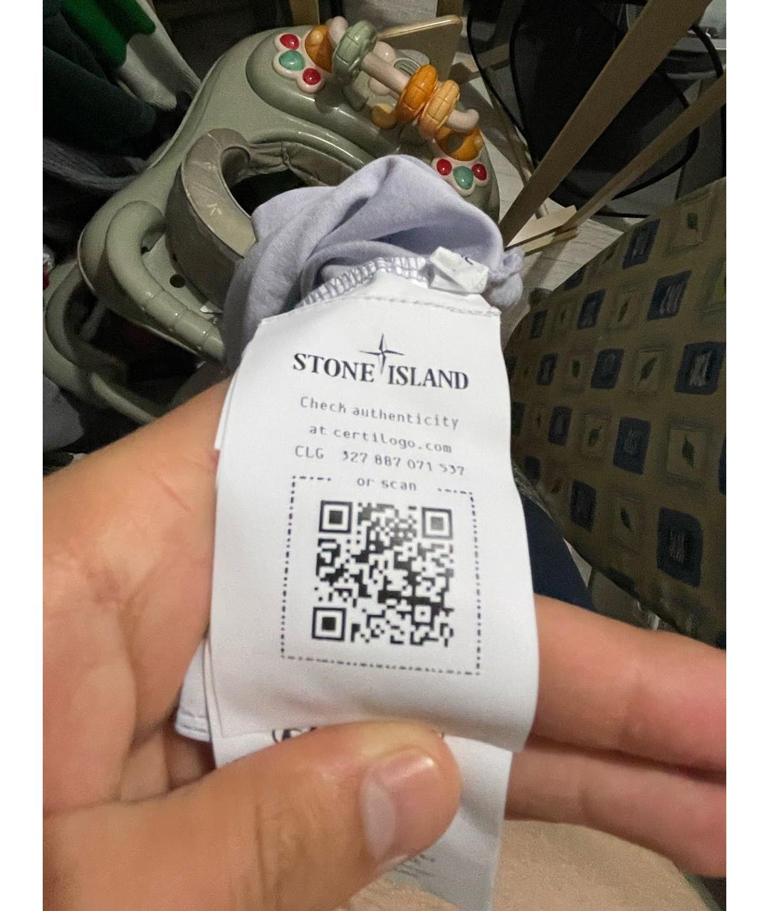 STONE ISLAND Серая хлопковая футболка, фото 7