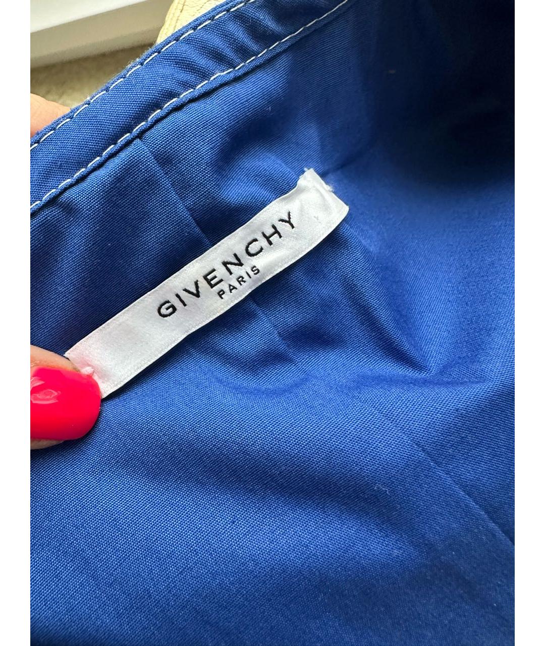 GIVENCHY Синее хлопко-эластановое повседневное платье, фото 5