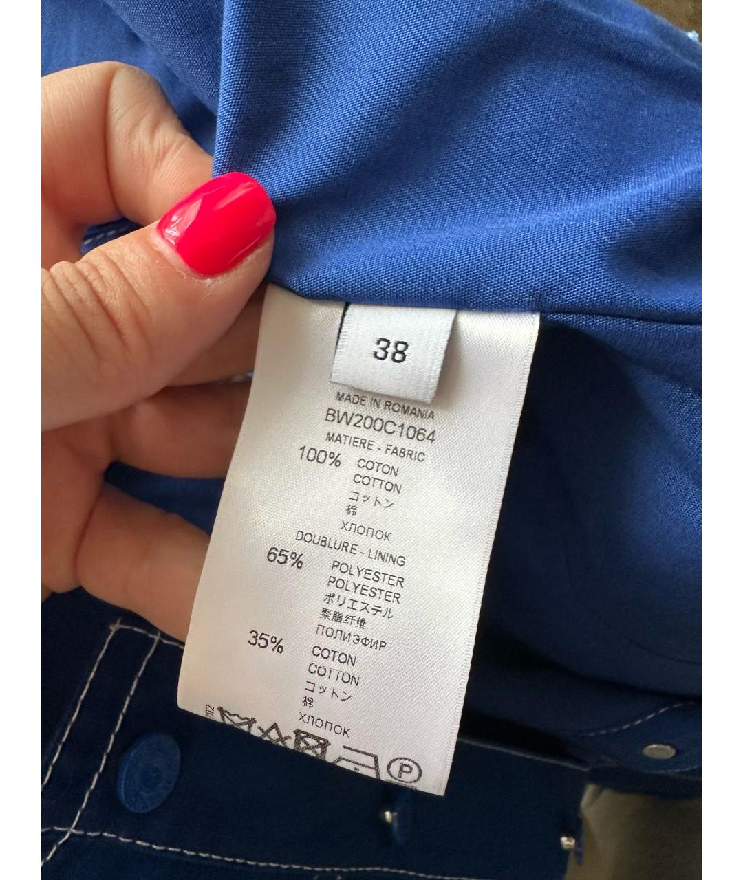 GIVENCHY Синее хлопко-эластановое повседневное платье, фото 4