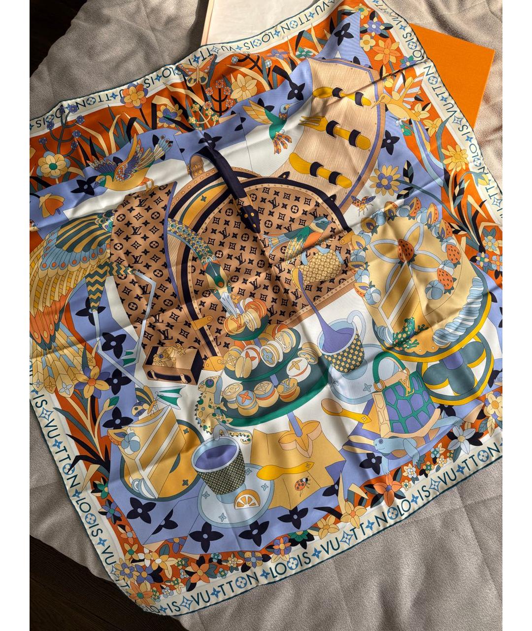 LOUIS VUITTON Мульти шелковый платок, фото 5