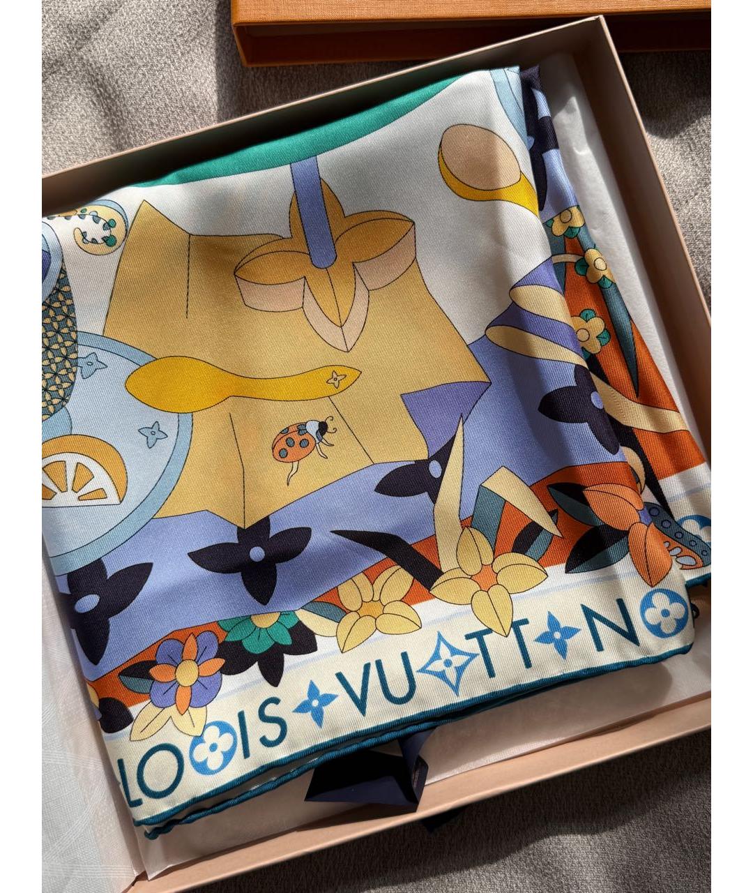 LOUIS VUITTON Мульти шелковый платок, фото 4