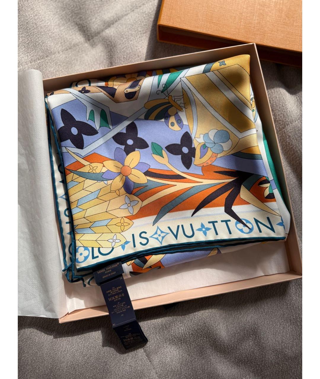 LOUIS VUITTON Мульти шелковый платок, фото 2