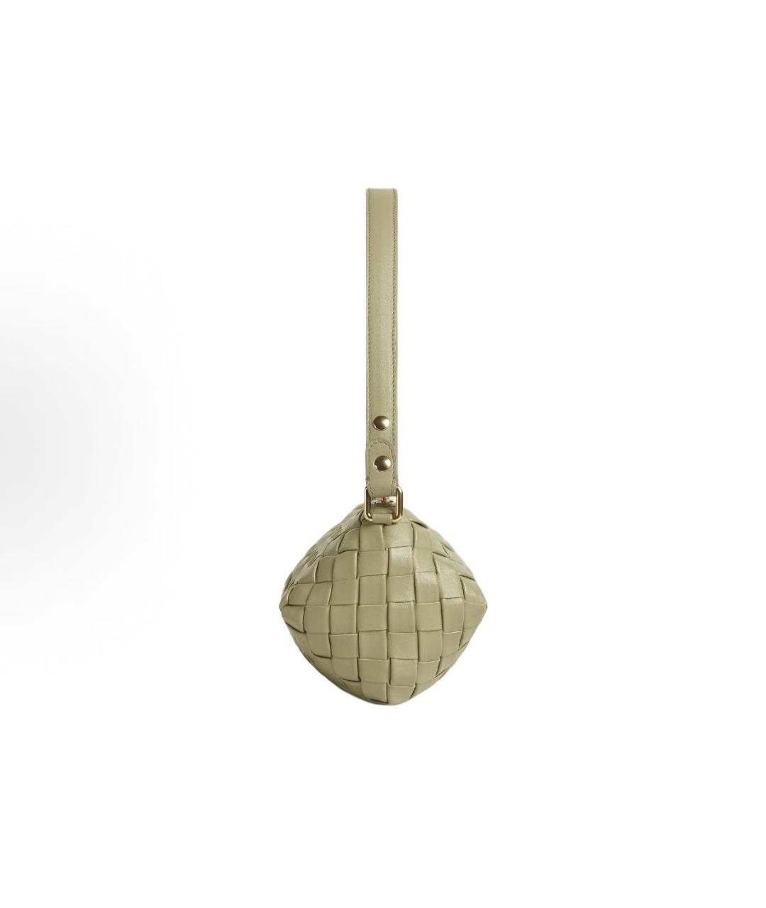 BOTTEGA VENETA Хаки кожаная сумка через плечо, фото 2