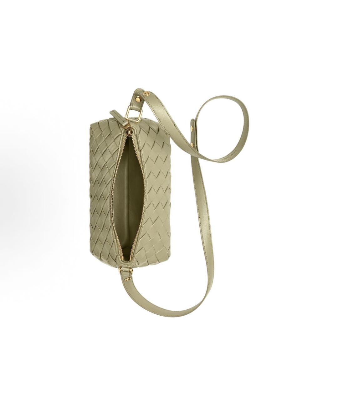 BOTTEGA VENETA Хаки кожаная сумка через плечо, фото 4