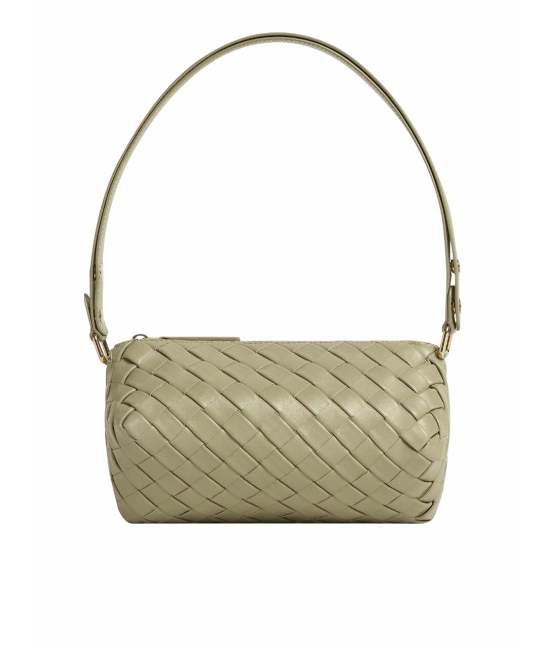 BOTTEGA VENETA Хаки кожаная сумка через плечо, фото 1