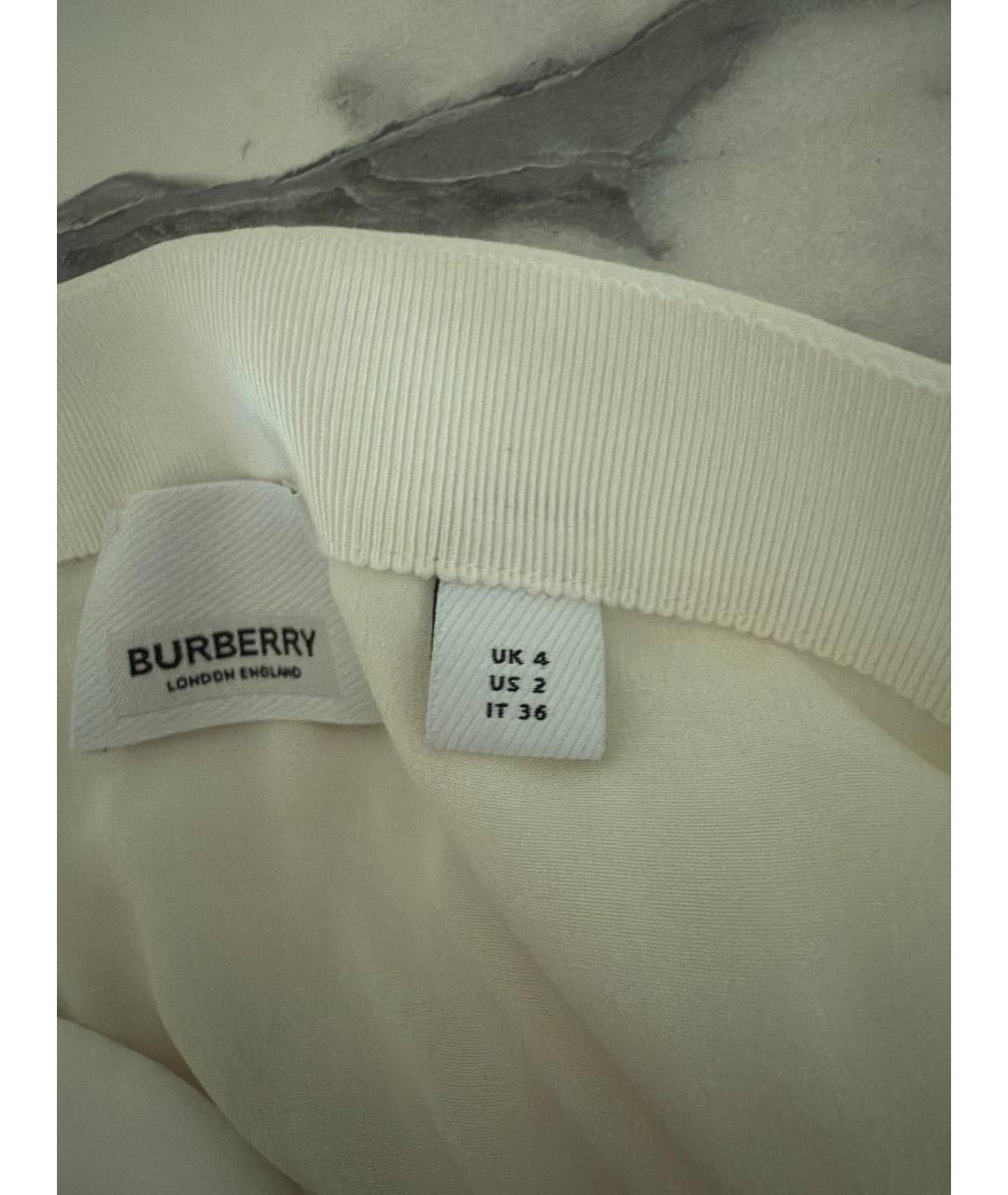 BURBERRY Белая юбка мини, фото 4