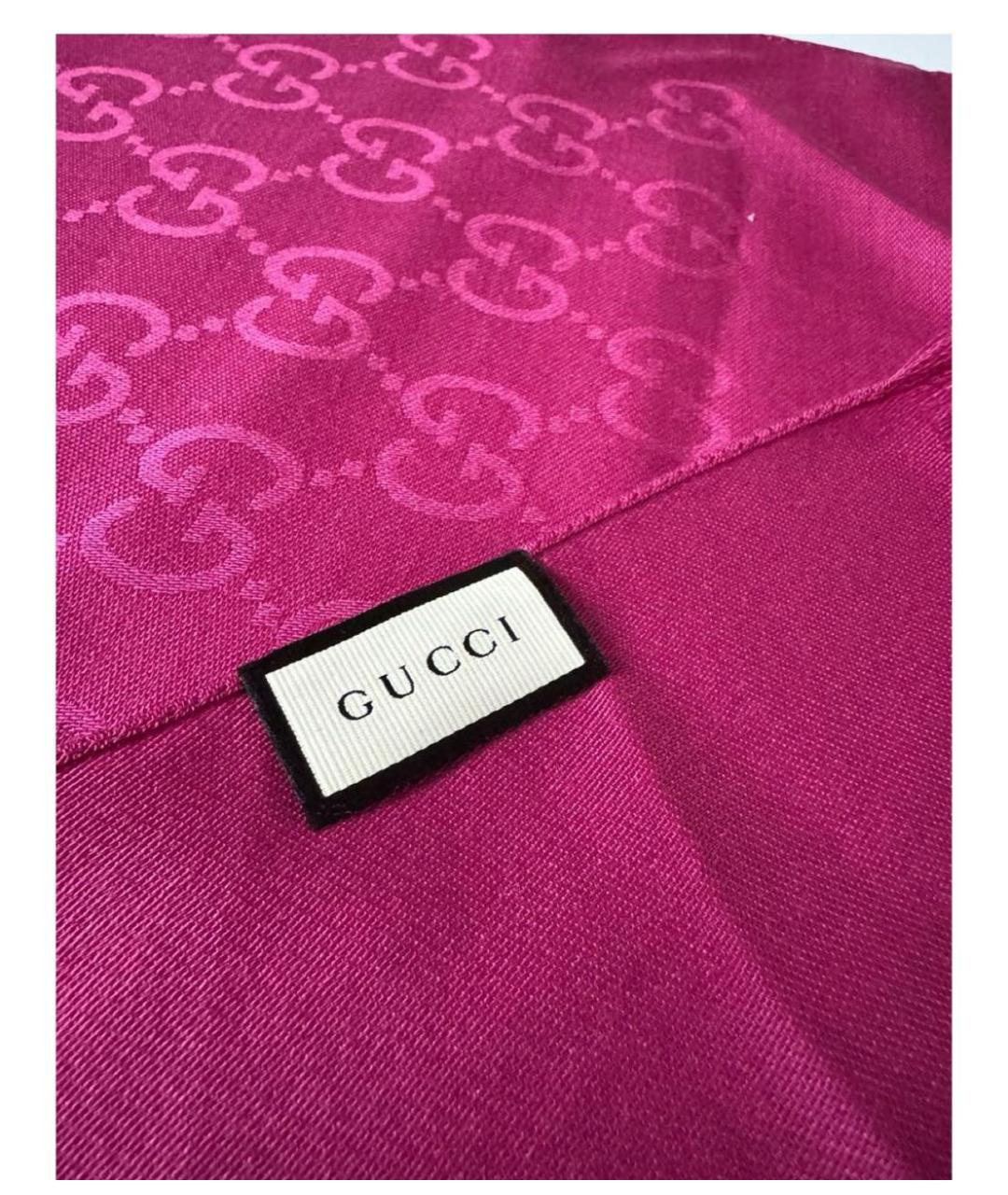GUCCI Фуксия шерстяной платок, фото 3