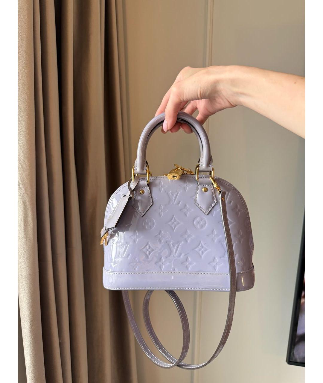 LOUIS VUITTON Фиолетовая сумка с короткими ручками из лакированной кожи, фото 9