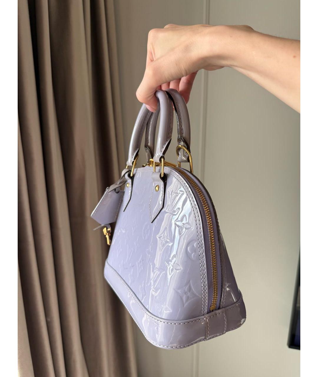 LOUIS VUITTON Фиолетовая сумка с короткими ручками из лакированной кожи, фото 3