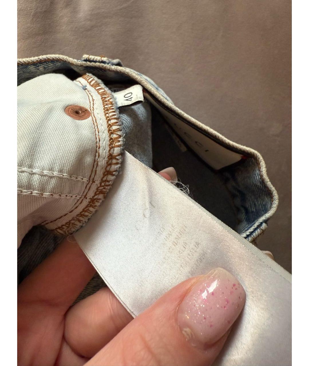 GUCCI Голубая деним юбка мини, фото 5