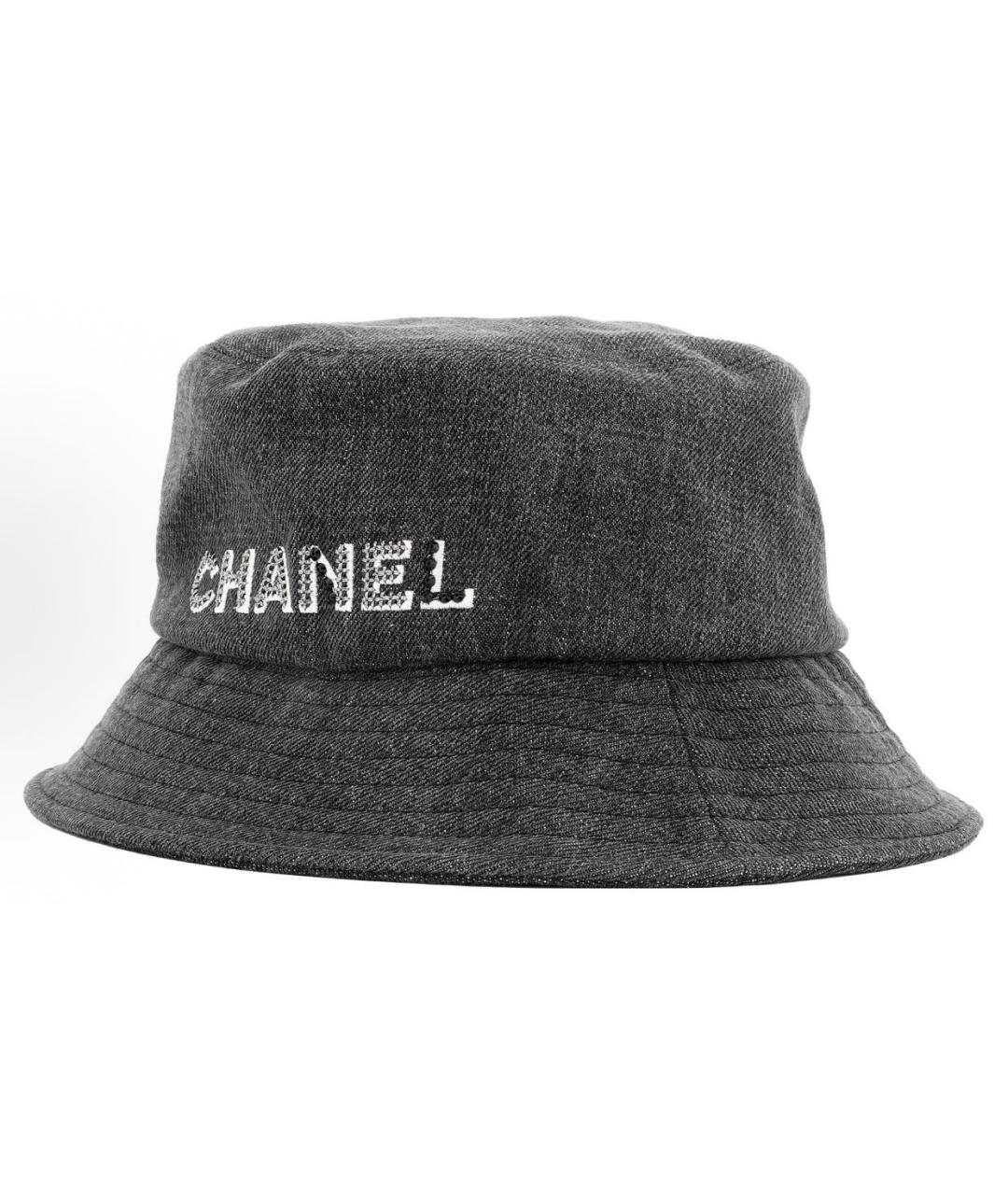 CHANEL Антрацитовая хлопковая панама, фото 5