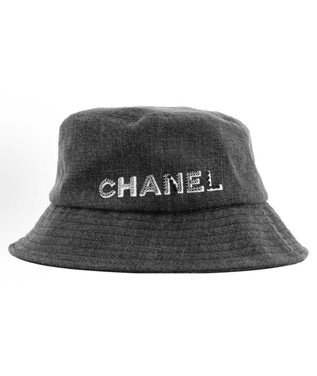 CHANEL Антрацитовая хлопковая панама, фото 2
