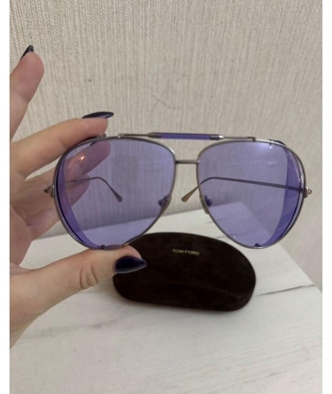 TOM FORD Фиолетовые металлические солнцезащитные очки, фото 7